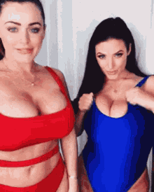 hot girls two girls cleavage pose