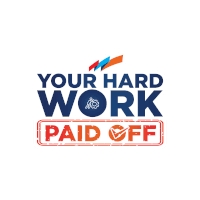 a logo that says your hard work paid off on it