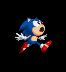 a cartoon of sonic the hedgehog jumping in the air
