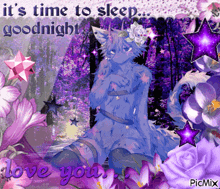 a greeting card that says " it 's time to sleep goodnight love you "