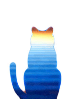 Cat Wavy Sticker - Cat Wavy Sunrise Stickers