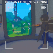 Content Warning Hop On GIF - Content Warning Hop On Meme Central GIFs