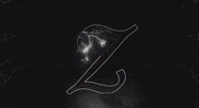 a black and white photo of a letter z