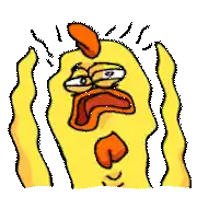 a cartoon of a chicken with its mouth open