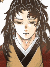 a drawing of a man with long hair and earrings on his ears