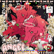a collage of dogs with the words angel love you on the bottom
