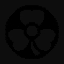 a pixel art of a black circle with green dots