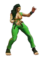 a woman in green pants and a black belt is dancing