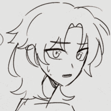 a drawing of a girl 's face with a shocked look on her face