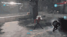 a screenshot of a video game shows a man being punched by a spider-man