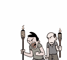 angry mad protest tiki torches upset