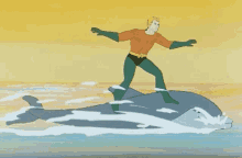 Aquaman Riding GIF - Aquaman Riding Dolphin GIFs
