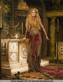 a painting by howard david johnson shows a woman in a fancy dress