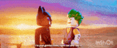 lego batman and the joker are talking to each other