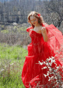 girl red rain