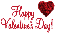 a valentine 's day greeting with a heart made of roses