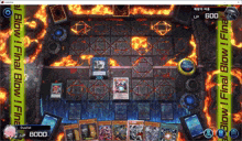a computer screen shows a duellist playing a game of yu gi oh