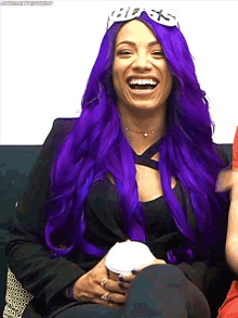 Sasha Banks Laughs GIF - Sasha Banks Laughs Fix Hair GIFs