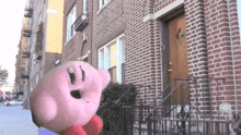 Kirby Peep In Door GIF - Kirby Peep In Door Im Coming For You GIFs