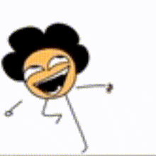 a cartoon character laughing next to a mickey mouse doll