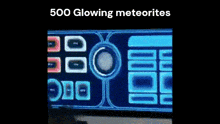 a drawing of 500 glowing meteorites on a white background