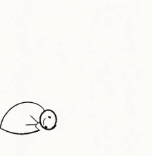a black and white drawing of a stick figure with a smile on its face .