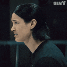 a man in a black shirt with the word genv on the bottom