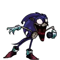 a cartoon of a sonic the hedgehog holding a microphone and screaming .