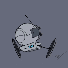 a drawing of a robot with the letters aw on the bottom of it
