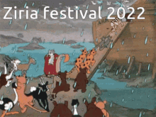 a poster for the ziria festival 2022 shows a cartoon scene