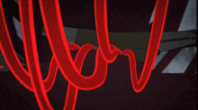 a drawing of a robot with a red light coming out of it 's mouth