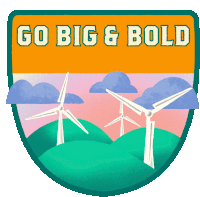 Go Big And Bold For Real Recovery Windmills Sticker - Go Big And Bold For Real Recovery Windmills Windmill Stickers