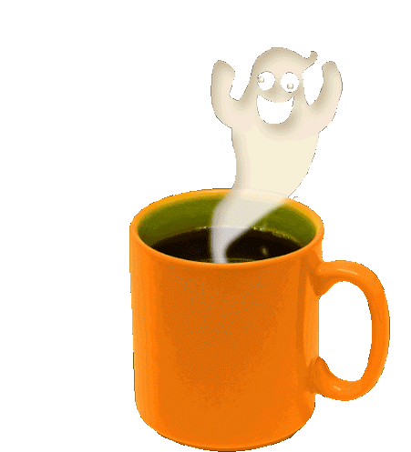 Good Morning Coffee Sticker - Good Morning Coffee Ghost Stickers