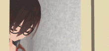 a computer generated image of a girl with glasses on