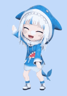 cute girl dancing baby shark hololive en animation