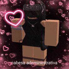 a picture of a girl with a heart and the words admin cabesa adminestrativa