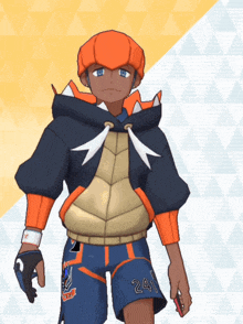 a man wearing a jacket and shorts with the number 241 on them