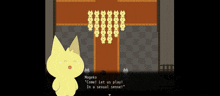 a yellow cartoon character says " come let us play " in a sexual sense