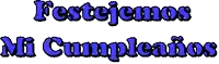 a blue text that says festejemos mi cumpleaños on a white background