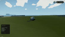 a screenshot of a video game shows a vehicle in a field