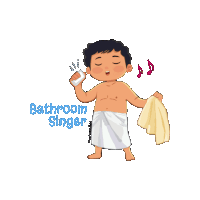 a cartoon of a bathroom singer singing into a soap bar