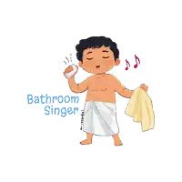 a cartoon of a bathroom singer singing into a soap bar
