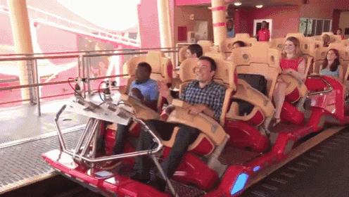 Jimmy Fallon And Kevin Hart Ride A Roller Coaster GIF Jimmy Fallon Kevin Discover Share GIFs