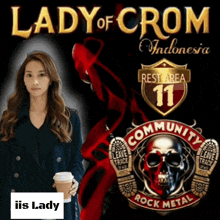 a lady of crom indonesia rest area 11 community rock metal poster