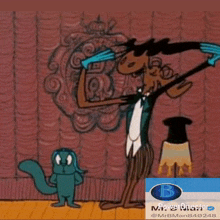 a cartoon of a man and a squirrel with the words " makes the weekend " above them