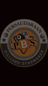 a logo for persaudaraan billiard starmarker is surrounded by fire