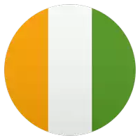 the flag of ivory coast is in a circle on a white background