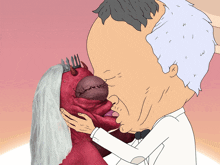 Kissing The Demon The Boss GIF - Kissing The Demon The Boss Smiling Friends GIFs