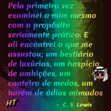 a quote from c.s. lewis is written in a foreign language