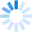 a blue circle with a white center on a white background